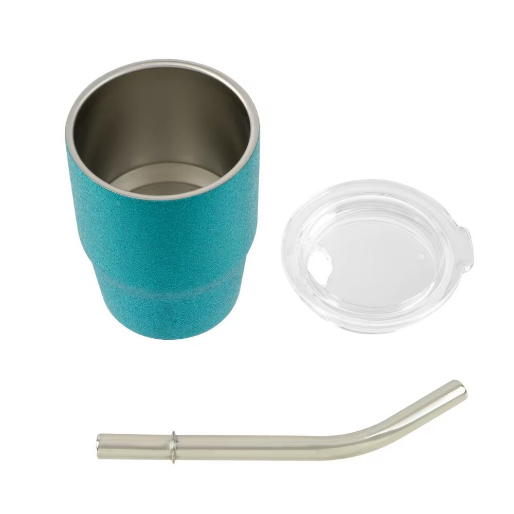 Mini Stainless Steel Insulated Tumble Teal Glittery NEW - Picture 3 of 9